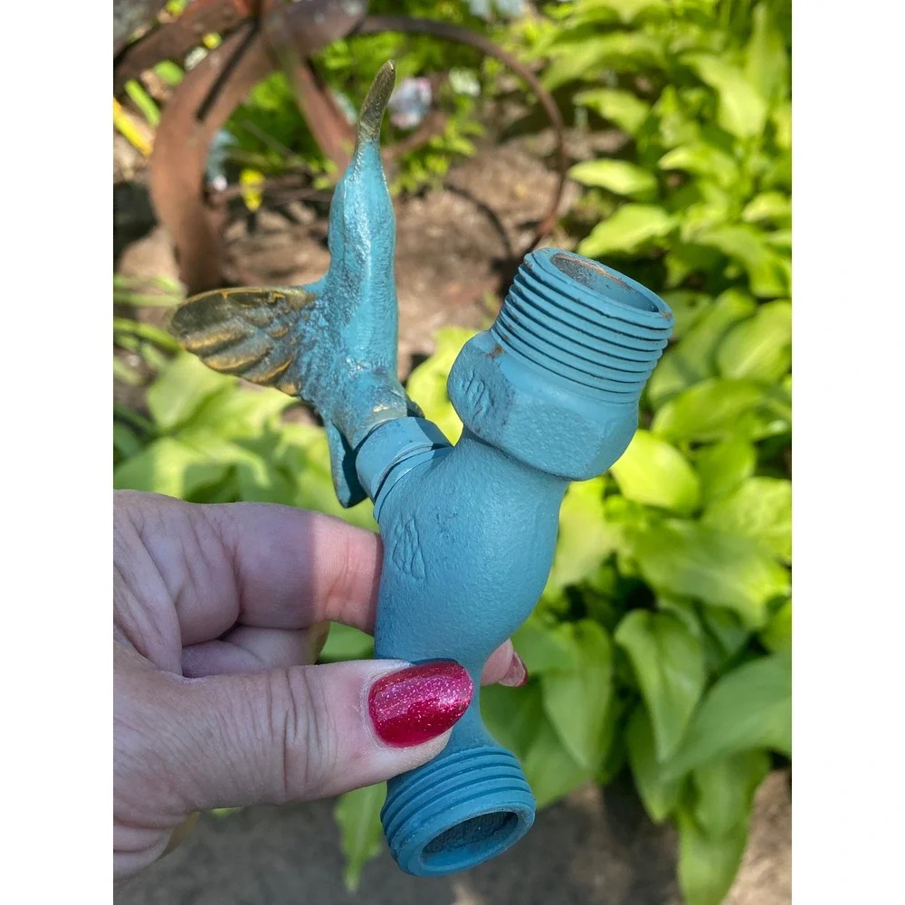 Hummingbird Faucet Handle Garden Decor New Rustic Metal Brass Spigot